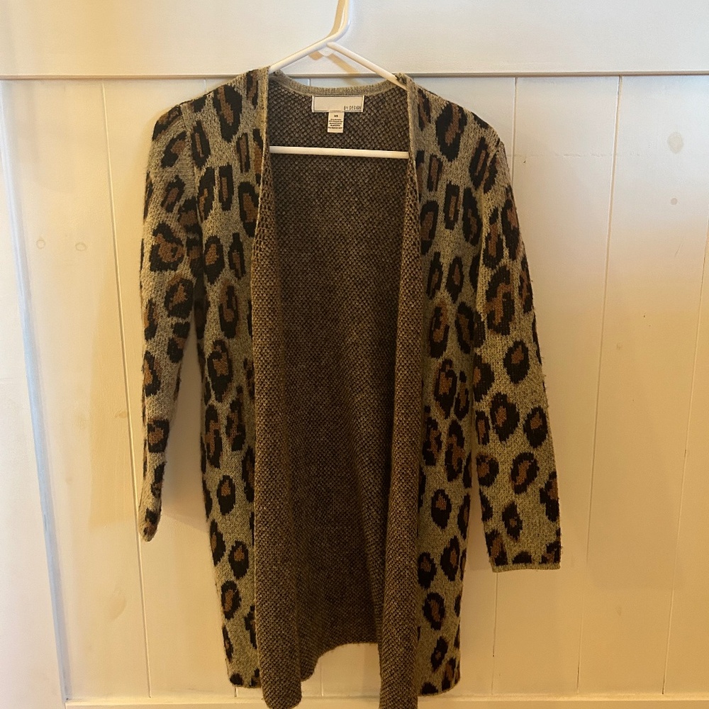 Leopard print open cardigan